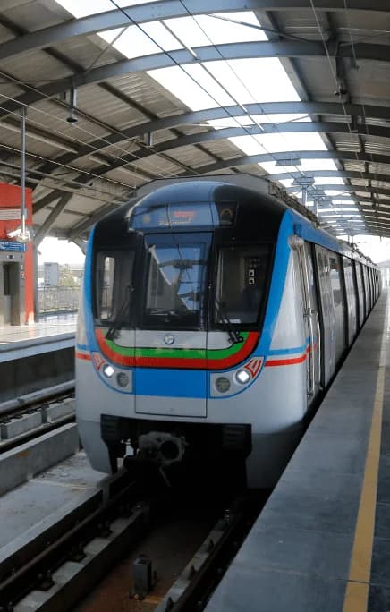 Hyderabad Metro train at a station